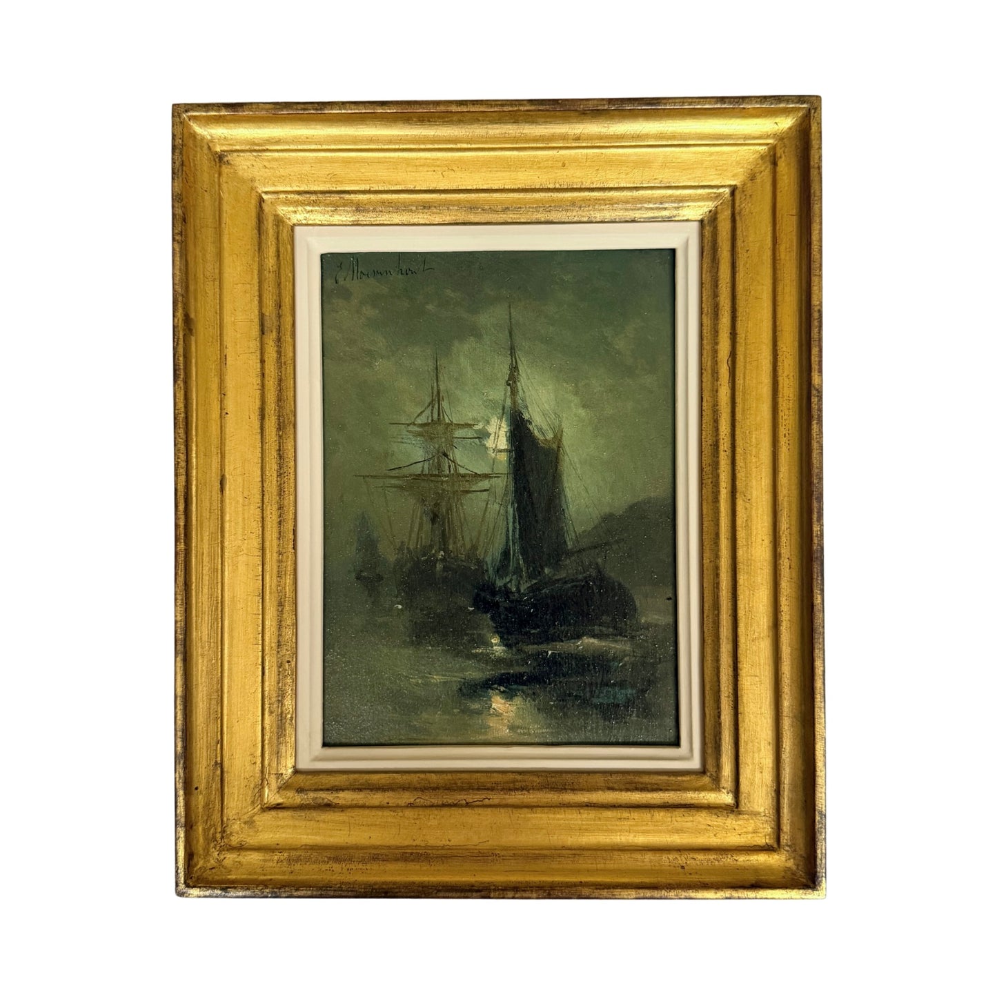Set of Three Maritime Paintings by Edouard Moerenhout