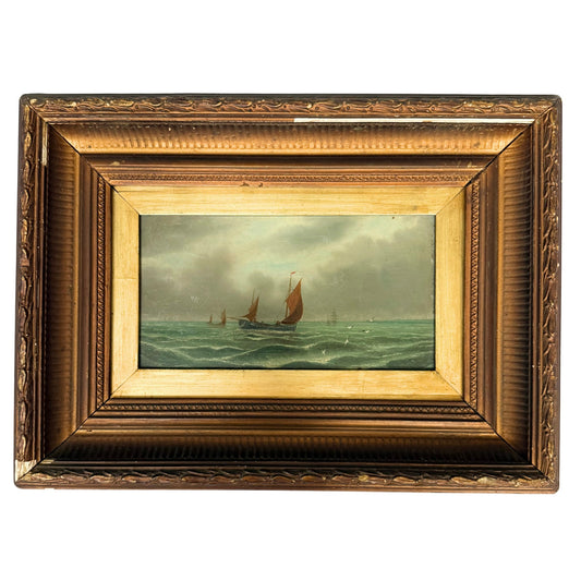 19th Century Marine Oil Painting on Board