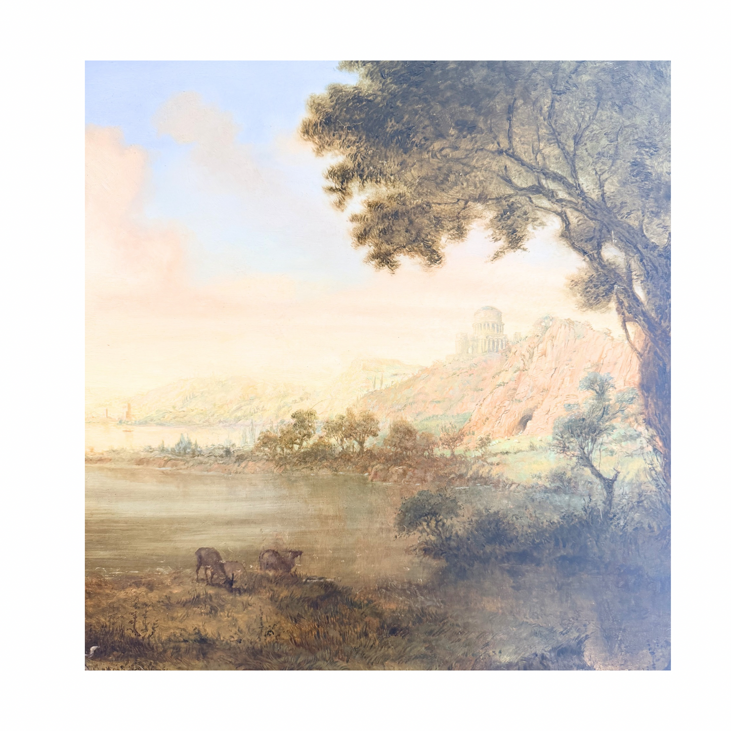 19th century Italian capriccio oil painting on canvas