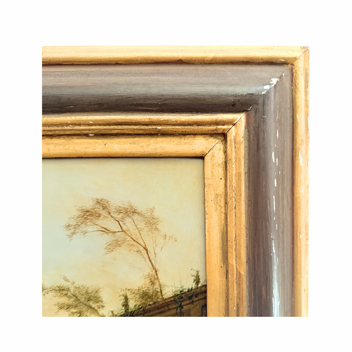19th century Italian capriccio oil painting on canvas