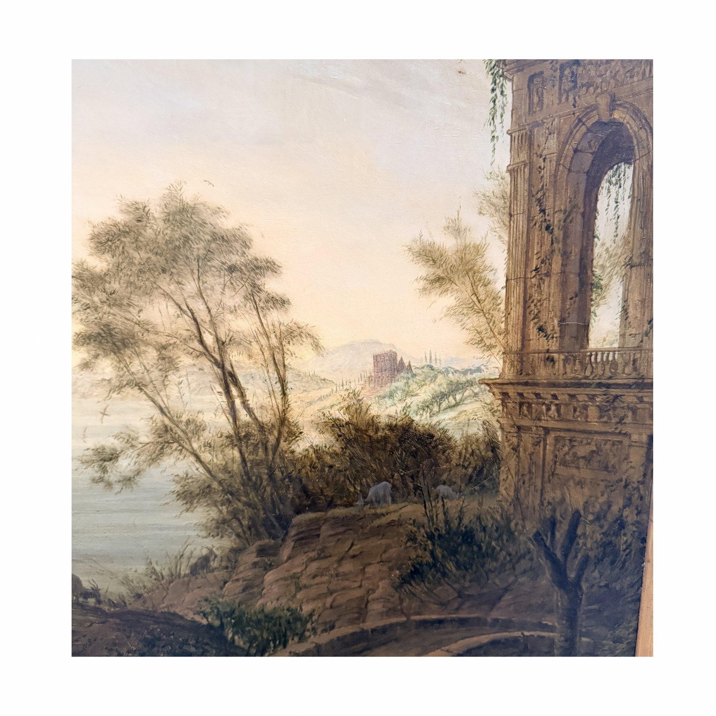 19th century Italian capriccio oil painting on canvas