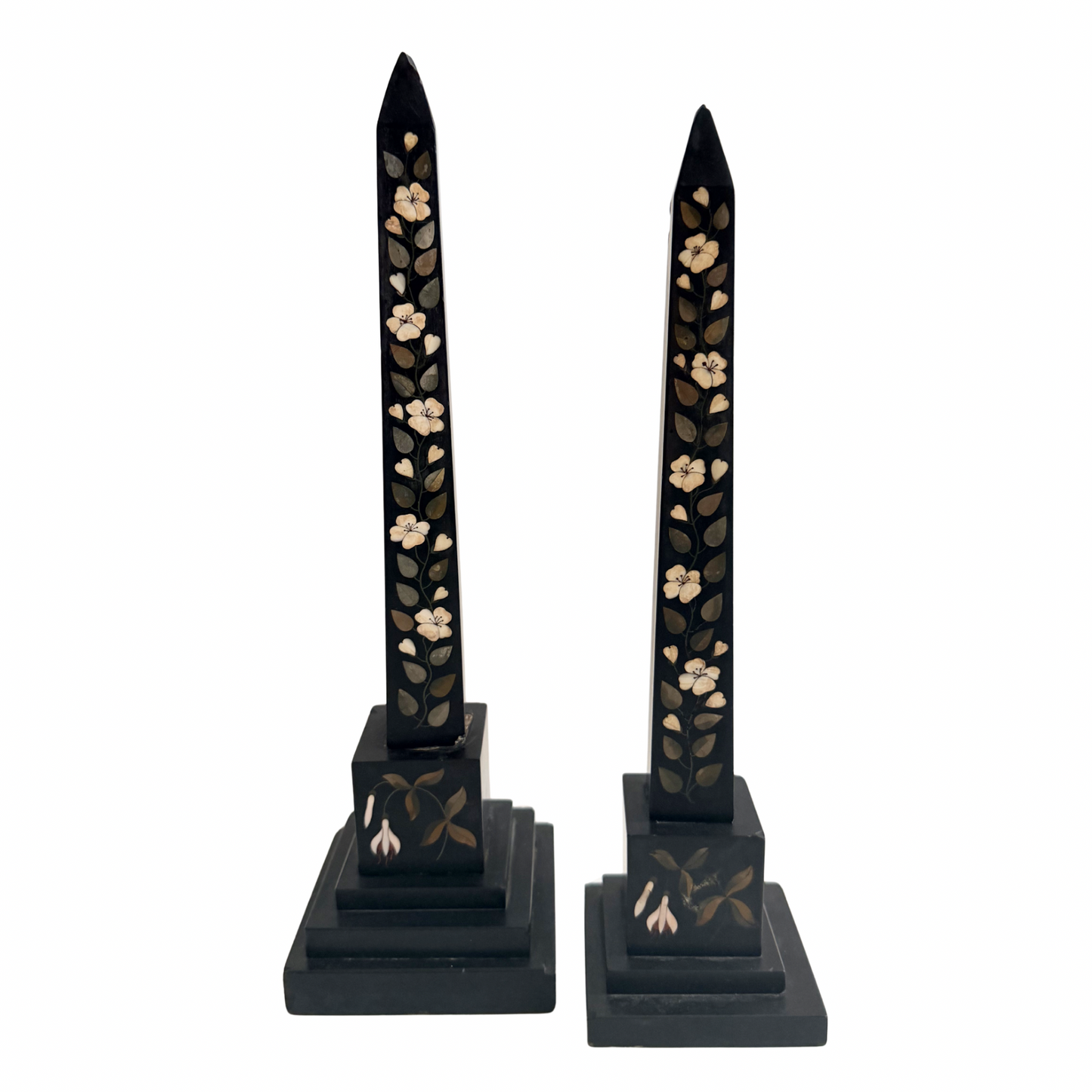Pair of Victorian Ashford Marble Obelisks