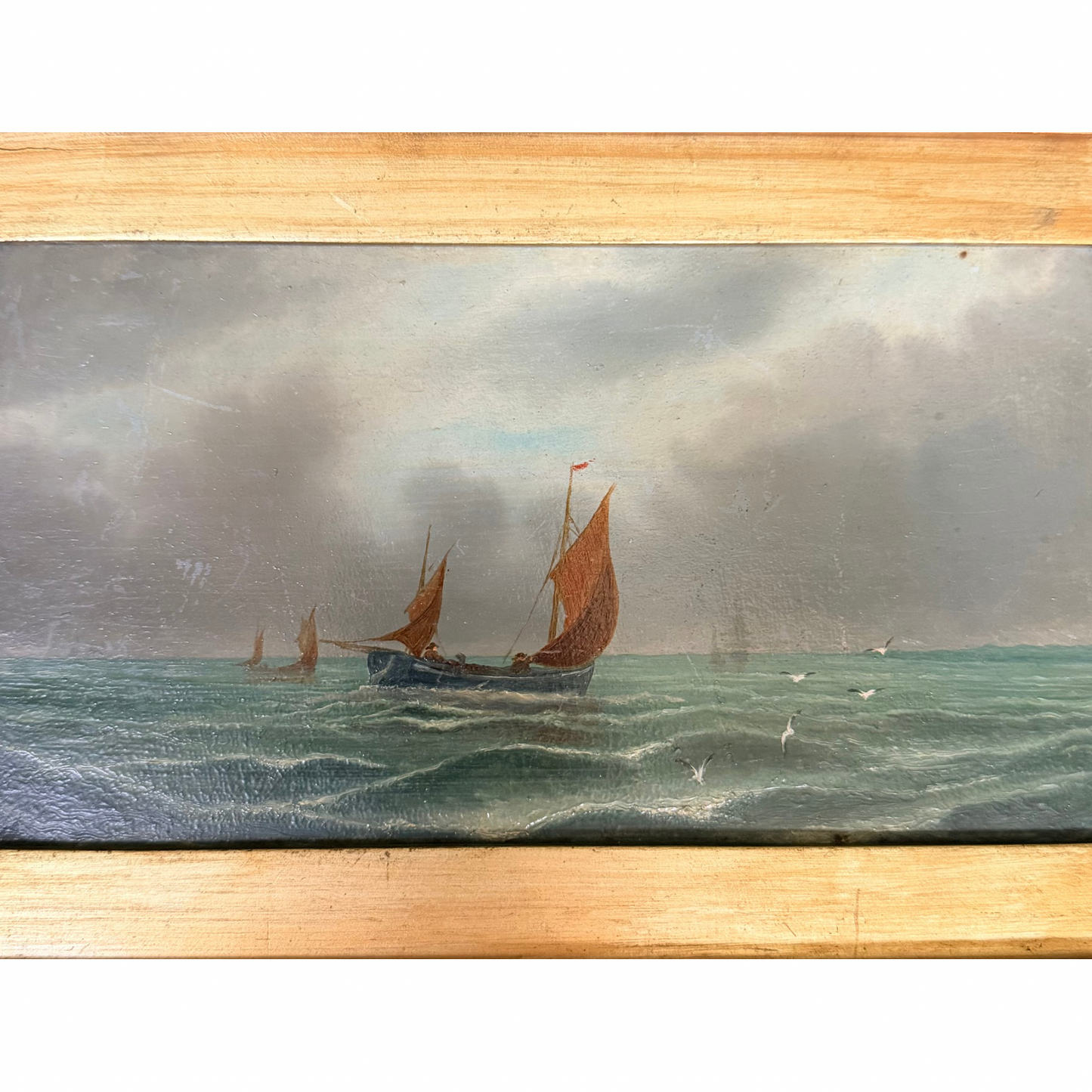 19th Century Marine Oil Painting on Board