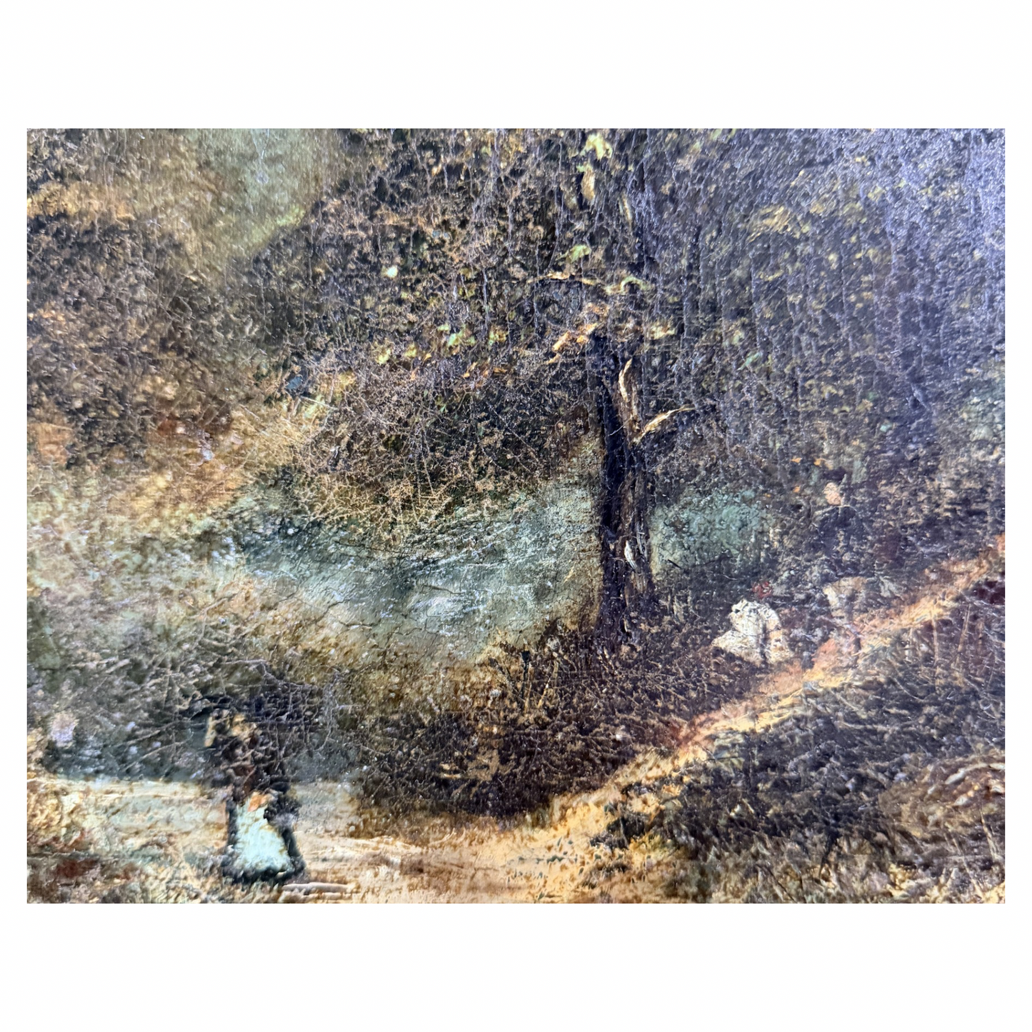 English 19th century landscape oil painting on canvas