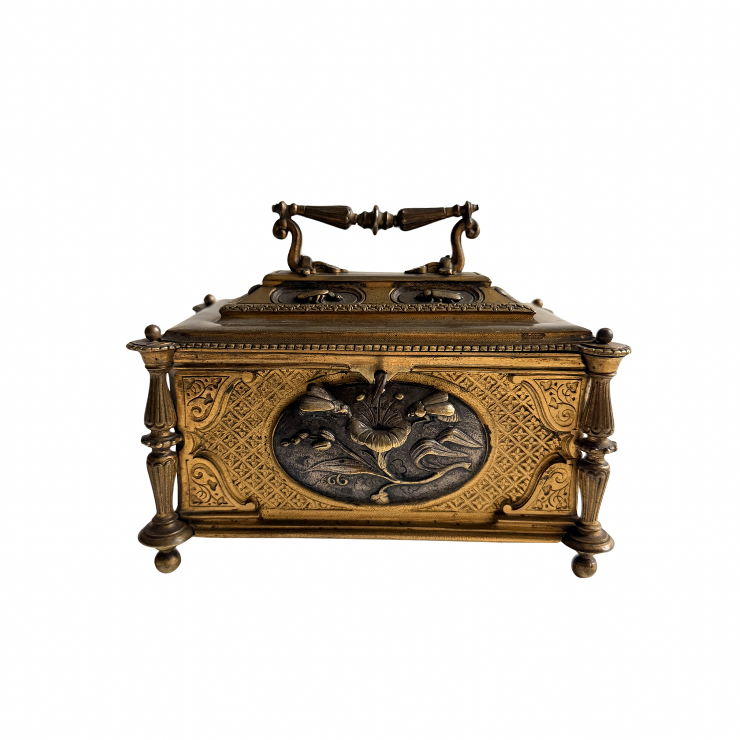 French 19th century Napoleon III bronze casket