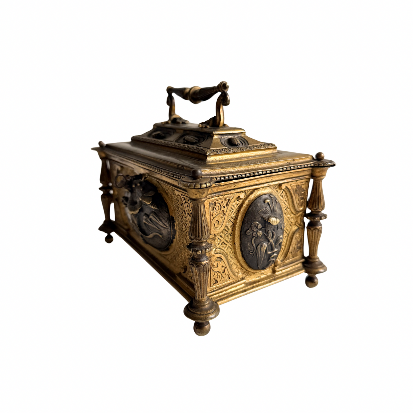 French 19th century Napoleon III bronze casket