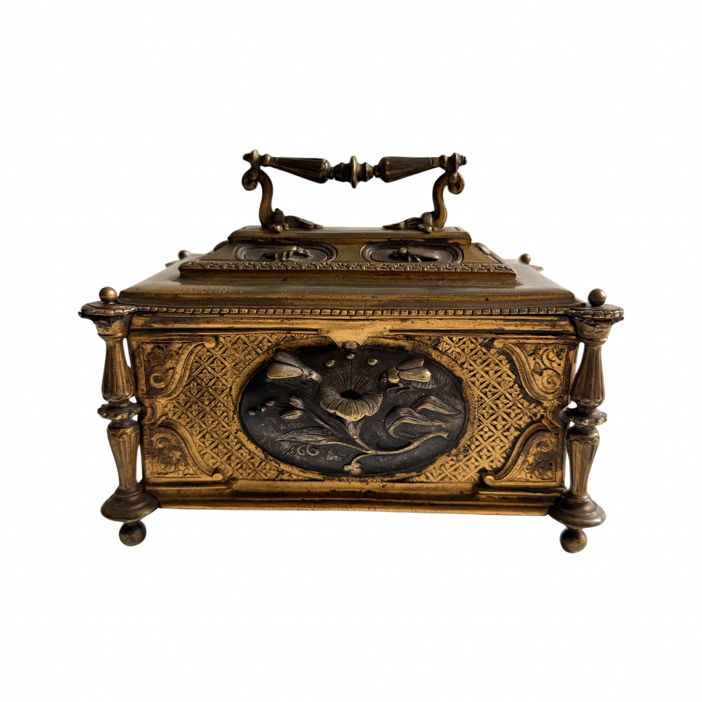 French 19th century Napoleon III bronze casket