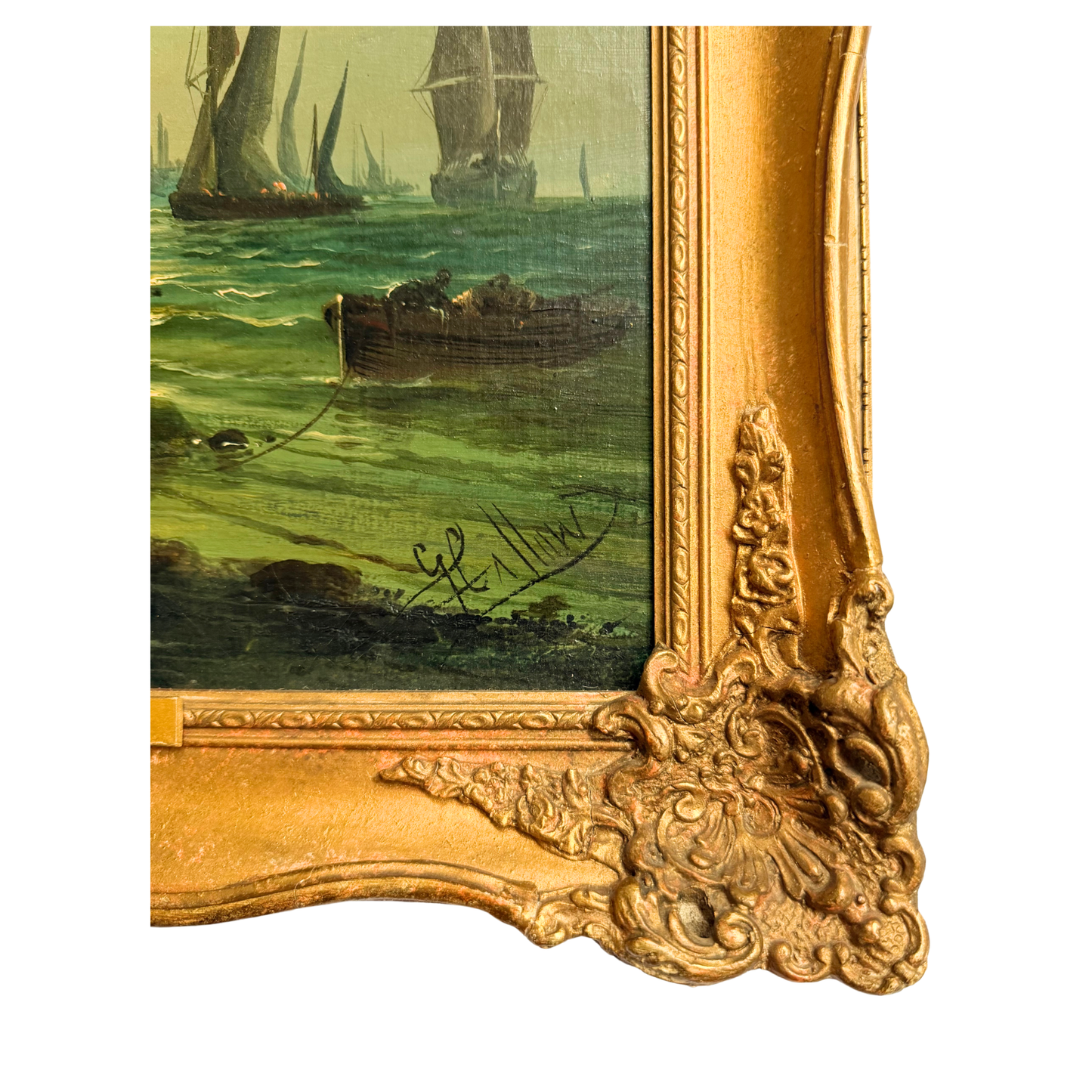 Pair of George Callow 19th Century Marine Oil Paintings - Morning & Evening