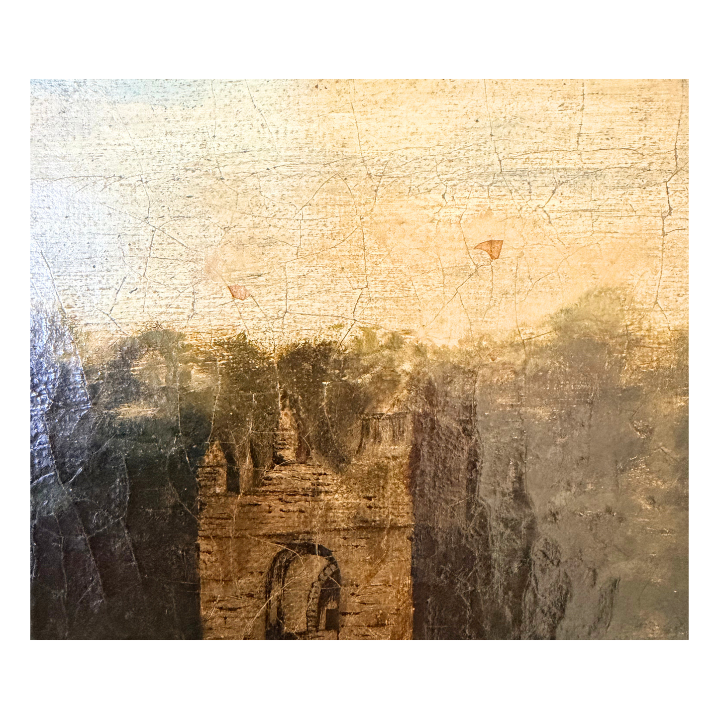 19th Century British Naive Church & Churchyard Oil Painting