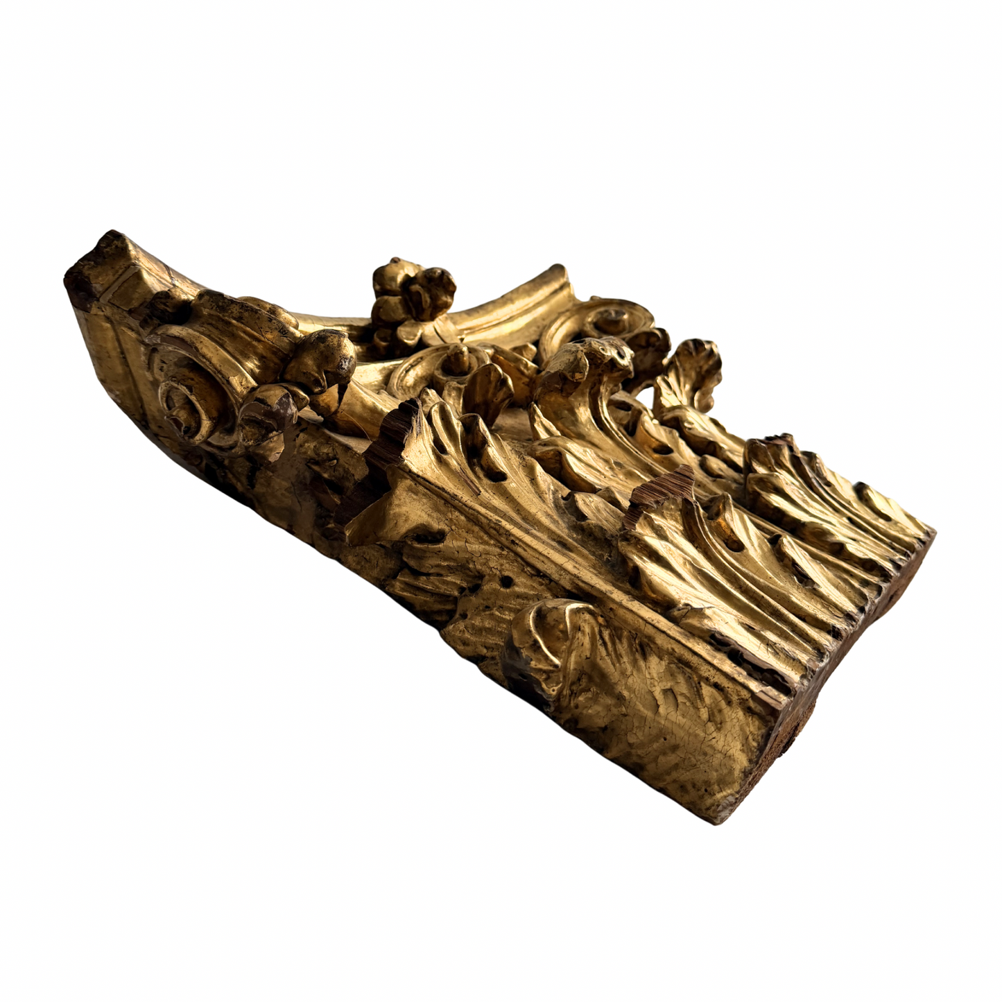 19th century giltwood corinthian capital fragment