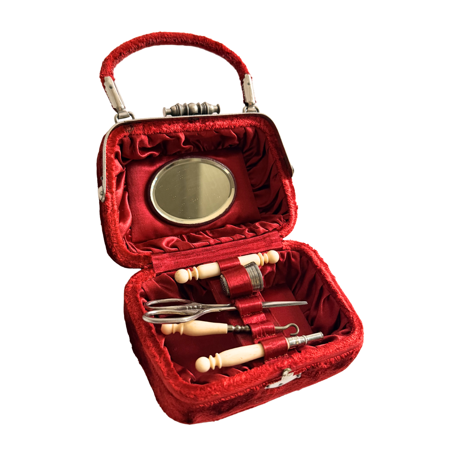 French Palais Royal velvet sewing box