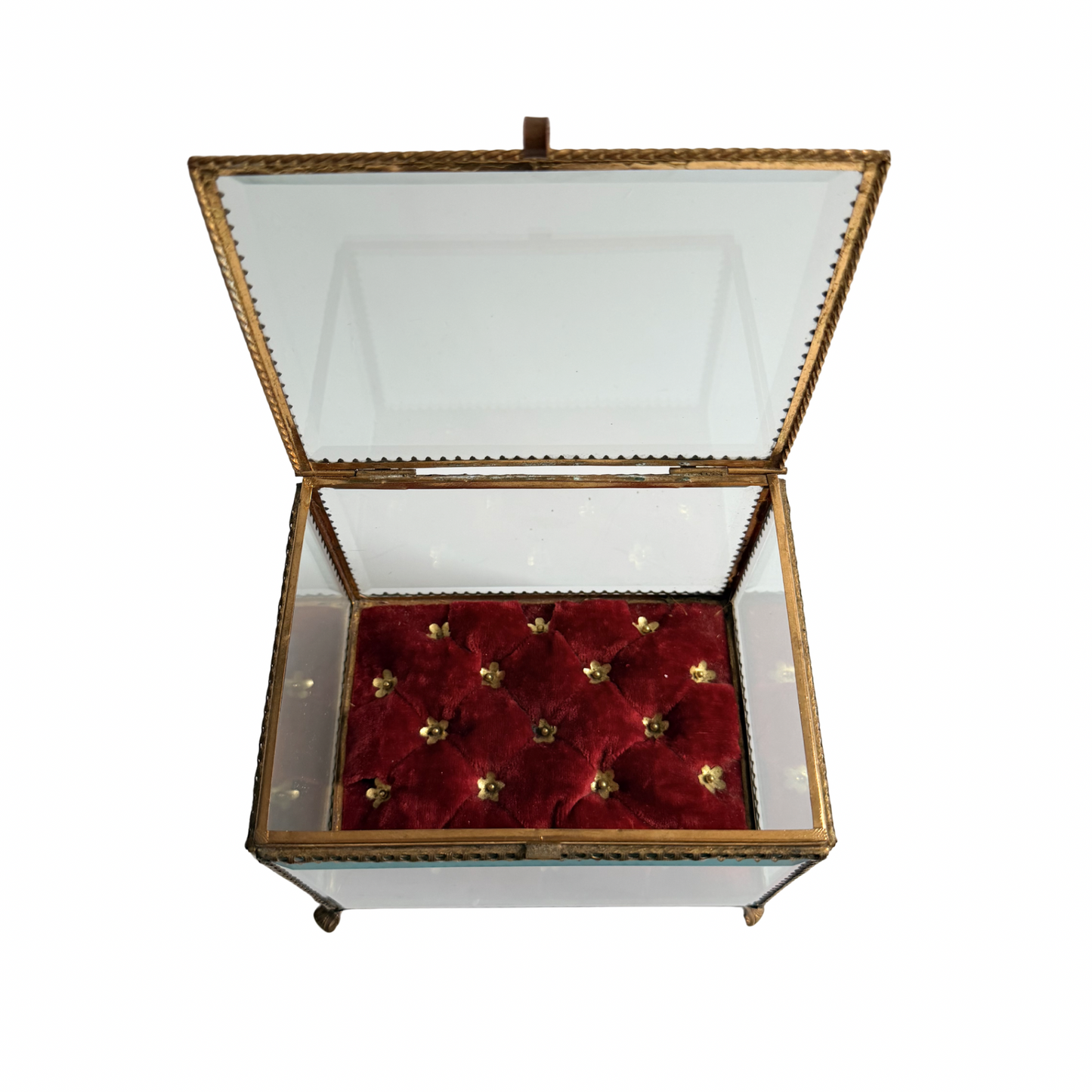 Antique French glass display box/Boite de Mariage