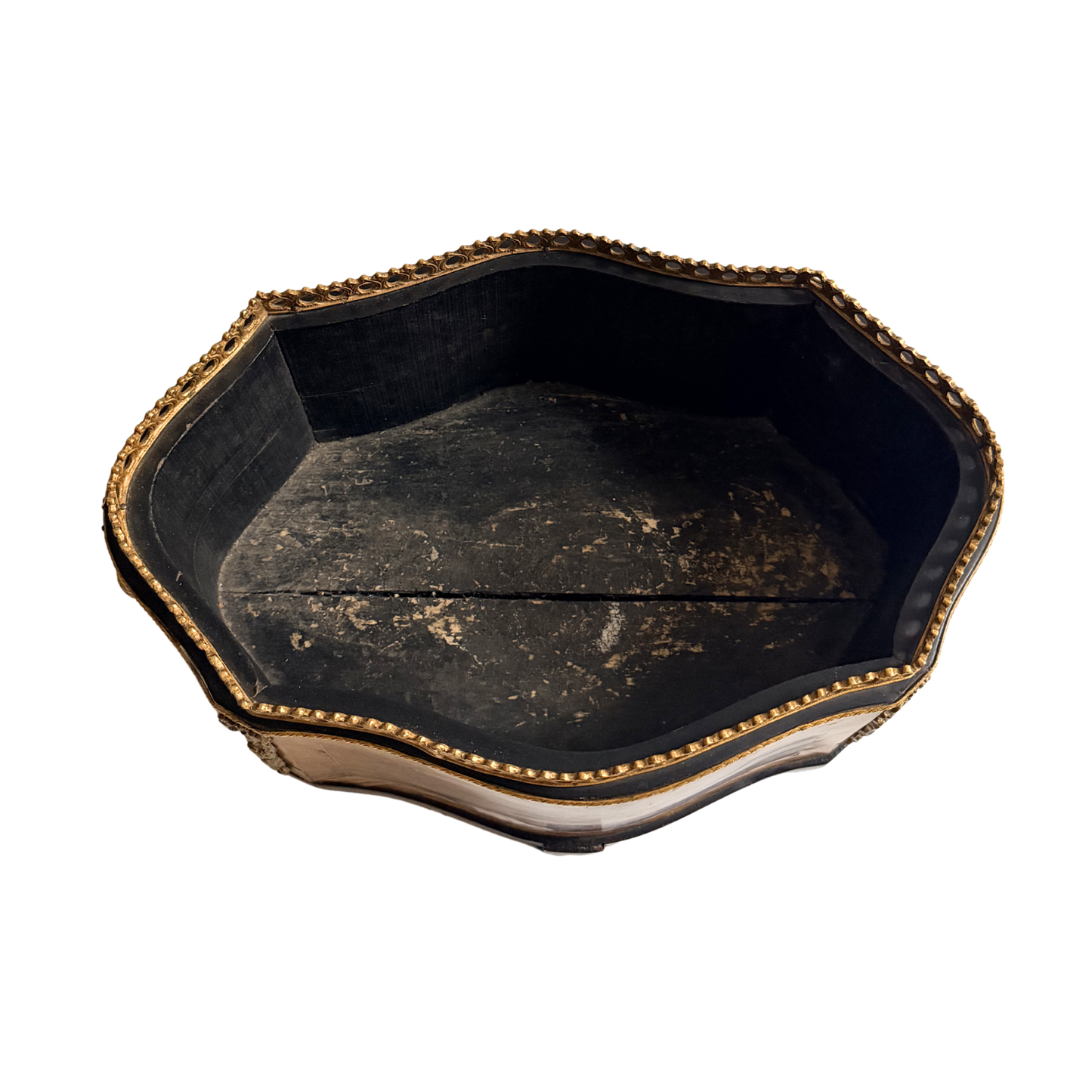 French antique amboyna and kingwood banded jardiniere