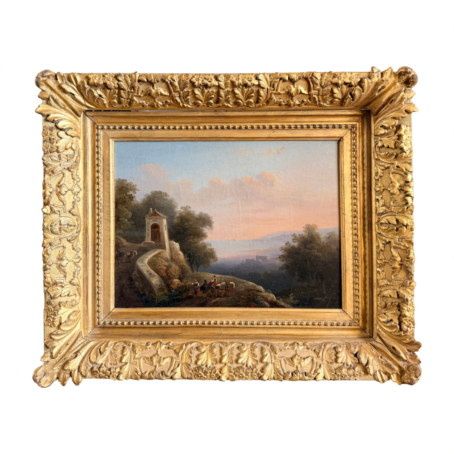French 19th century oil on canvas landscape painting attributed to Honorine Lajoye