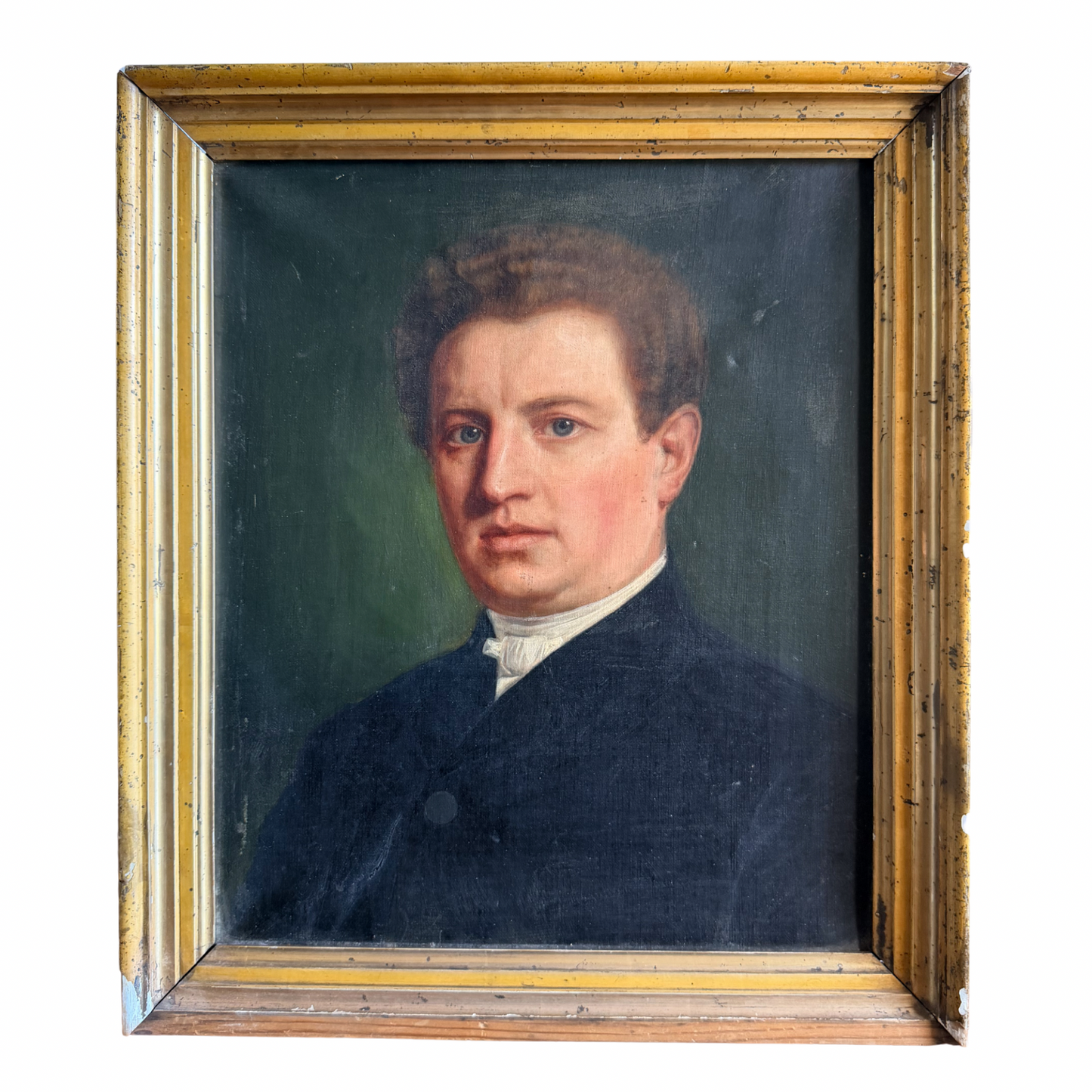 Antique 19th century Danish portrait oil painting