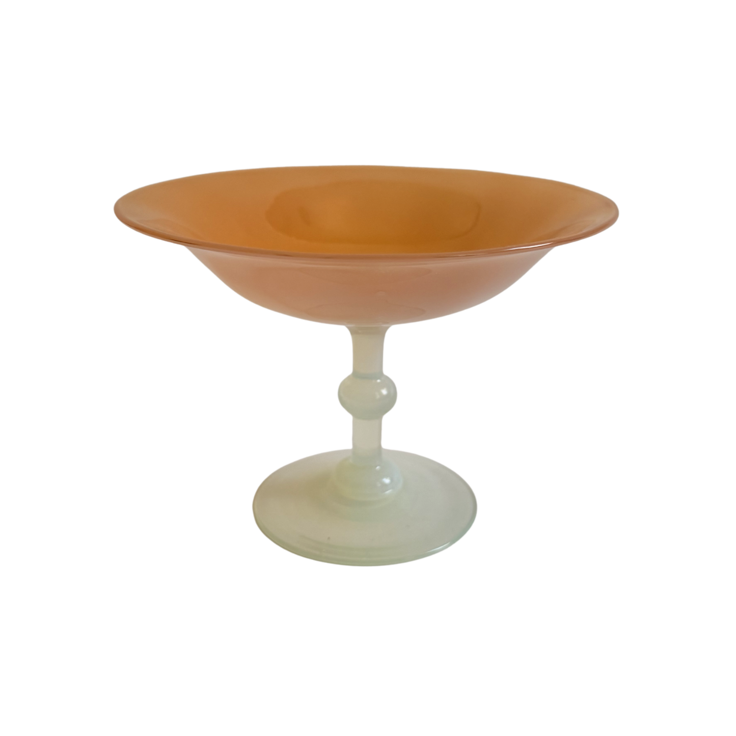 Antique Dorflinger opalescent glass compote