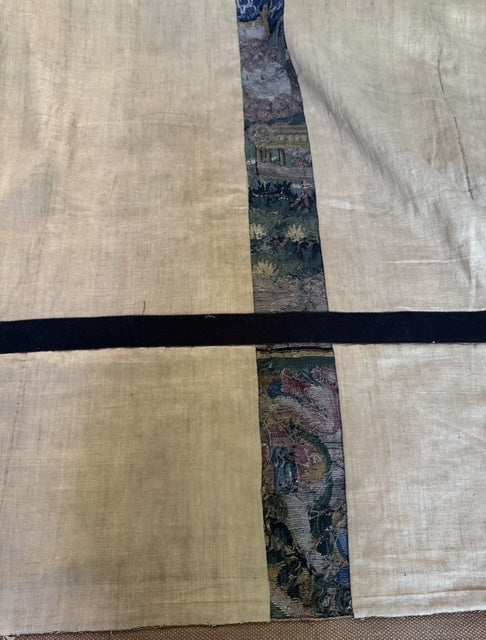 17th century handwoven Flemish tapestry fragment