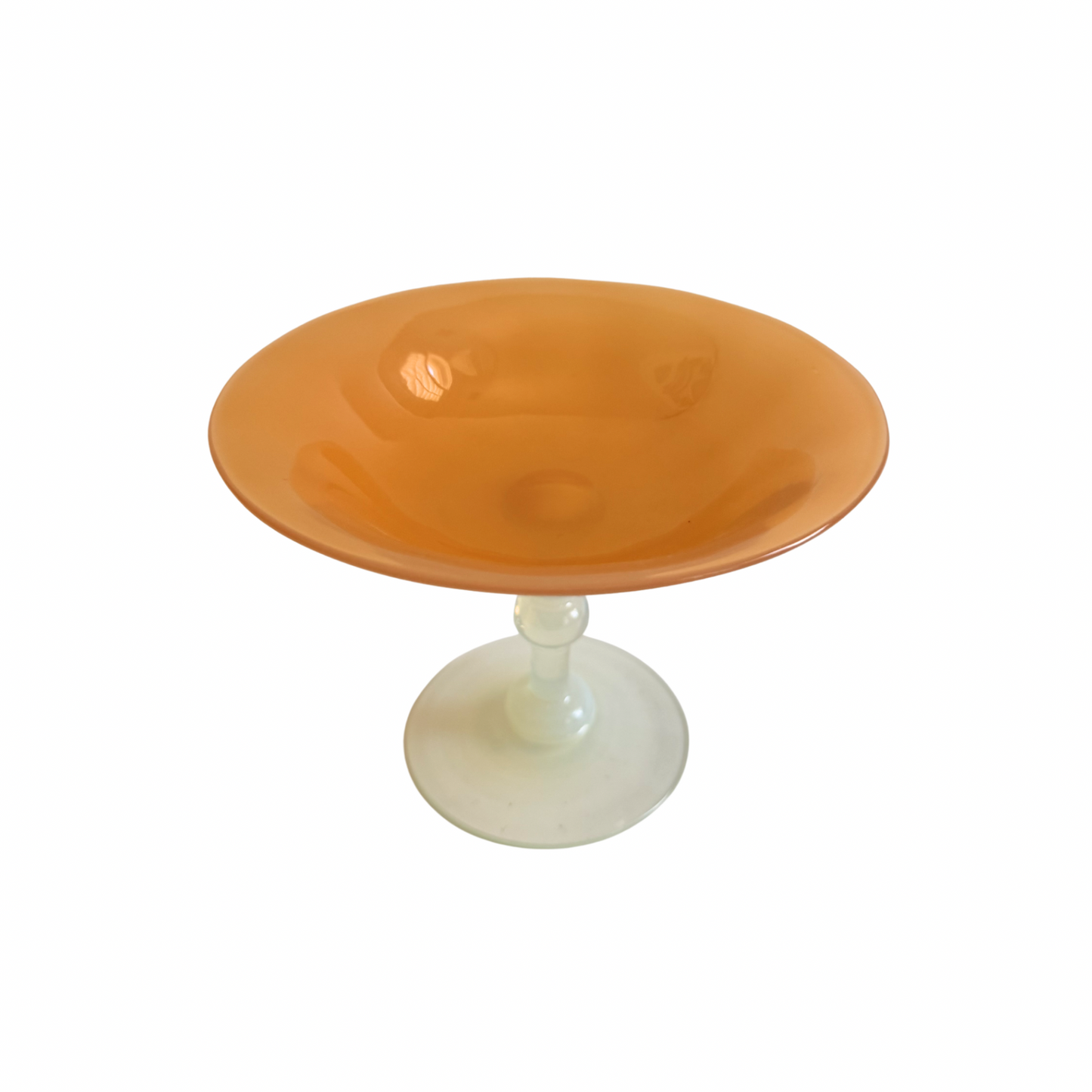 Antique Dorflinger opalescent glass compote