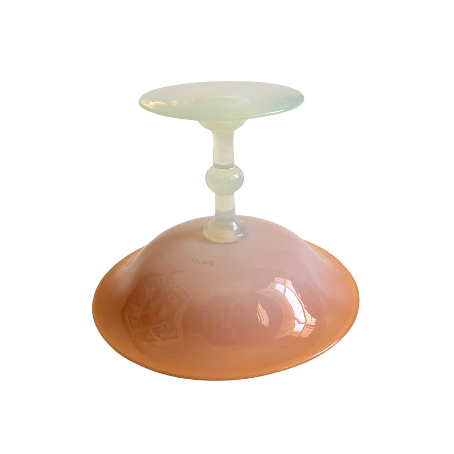 Antique Dorflinger opalescent glass compote